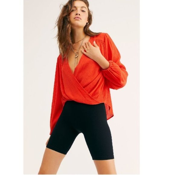 FREE PEOPLE Check On It Wrap Top - Picture 1 of 11